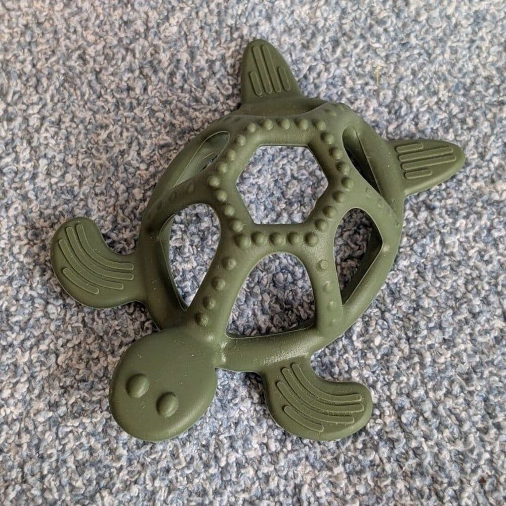 Green Turtle Textured Silicone Toddler Oral Sensory Chew Baby Teether Toy